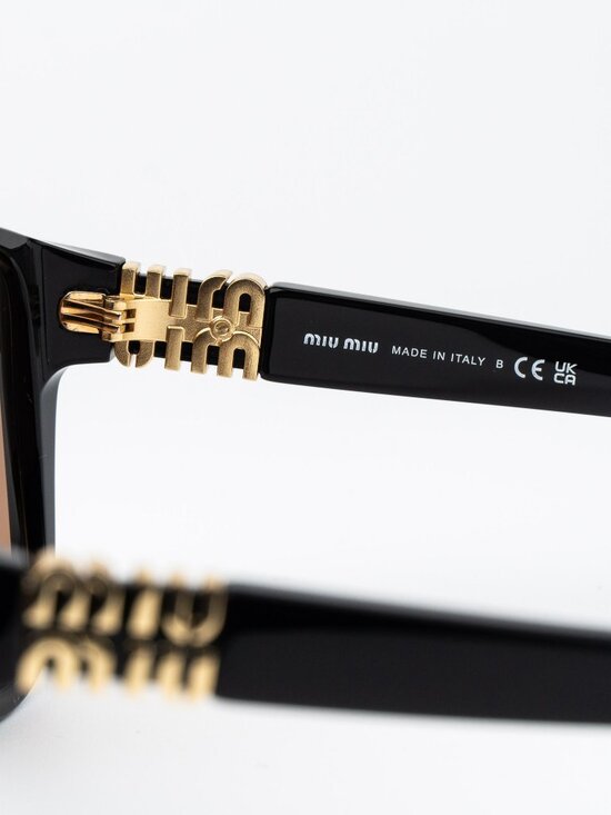 Miu Miu D-Frame Women Sunglasses Black Brown Pilot MUA08S 16K90Q NEW AUTHENTIC main image 13